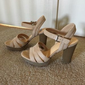 Bata Suede Nude Heels